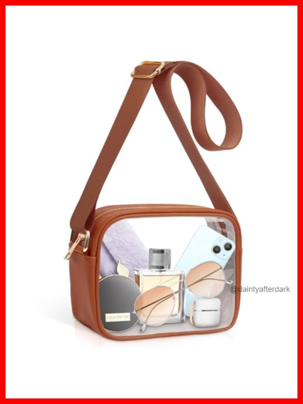 Clear Crossbody Bag Stadium Approved TPU Leather Concert Purse